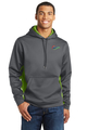 Sport-Tek® Sport-Wick® CamoHex Fleece Colorblock Hooded Pullover