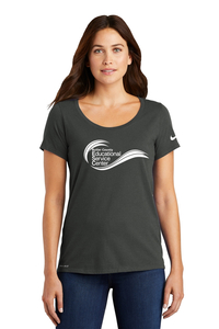 Nike Ladies Dri-FIT Cotton/Poly Scoop Neck Tee - Front