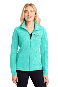 Port Authority® Ladies Heather Microfleece Full-Zip Jacket - Front
