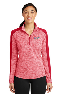 Sport-Tek® Ladies PosiCharge® Electric Heather Colorblock 1/4-Zip Pullover - Front