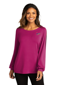 Port Authority ® Ladies Luxe Knit Jewel Neck Top - Pink